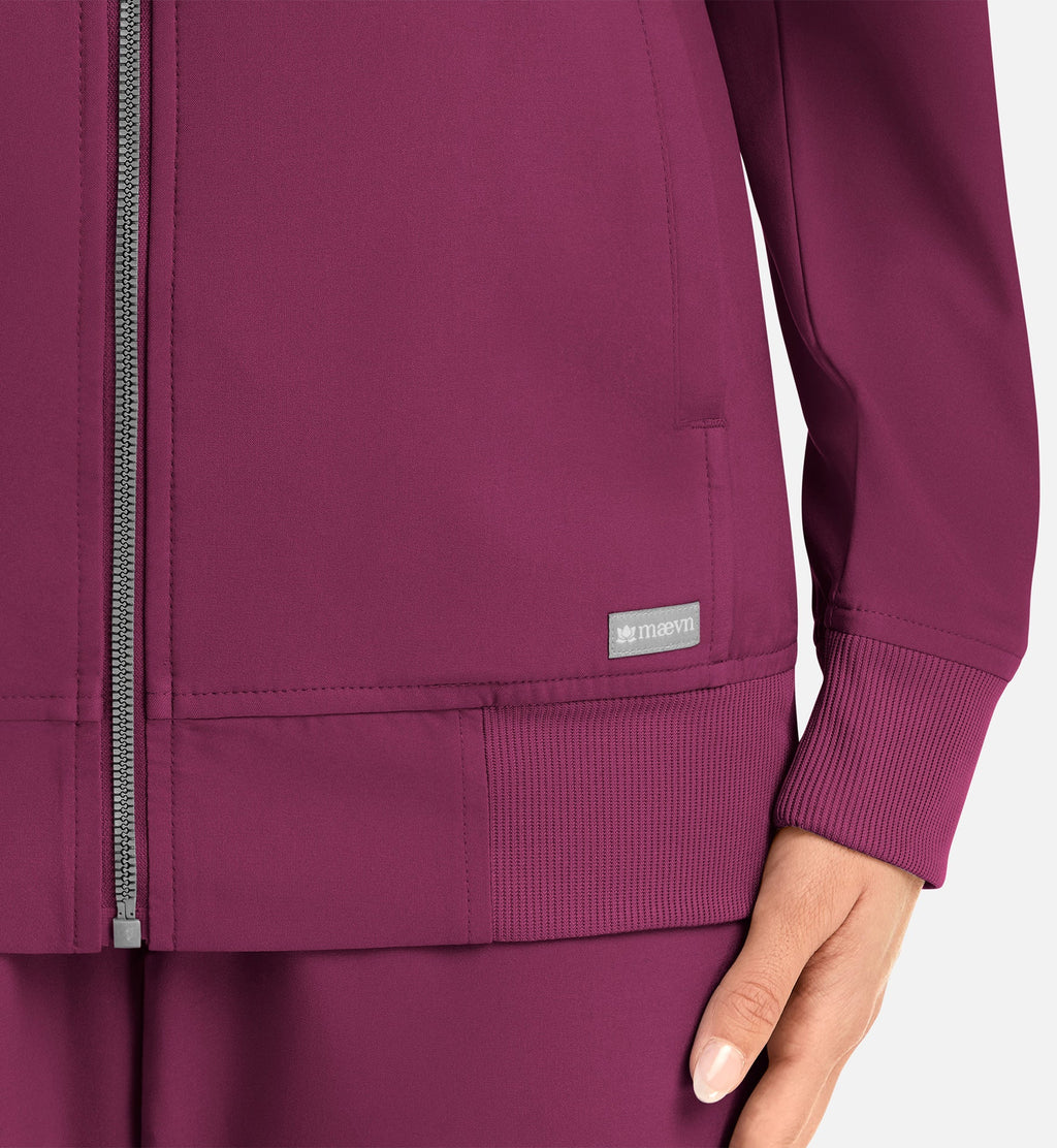 Momentum 5061 Women's Full Zip Bomber Jacket Wine