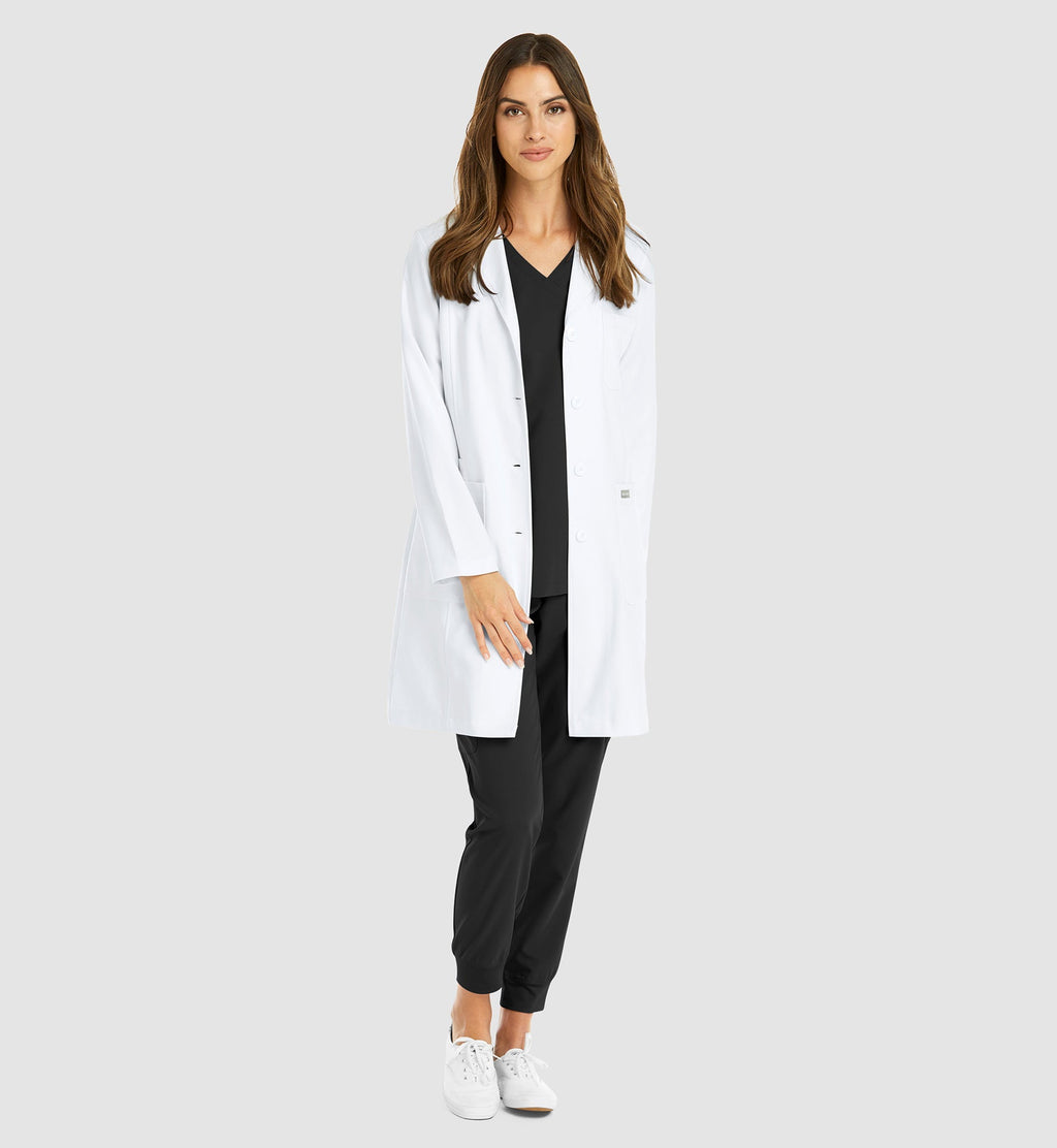 Momentum Lab Coats 5071 Women's Full Length Lab Coat White
