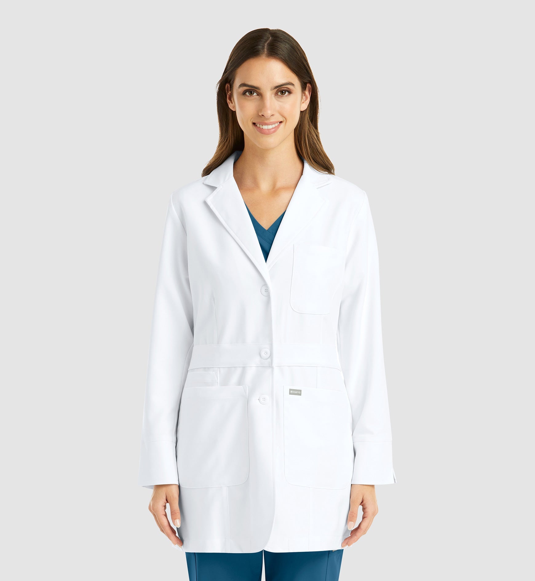 Momentum Lab Coats 5072 Women's Mid Length Lab Coat White
