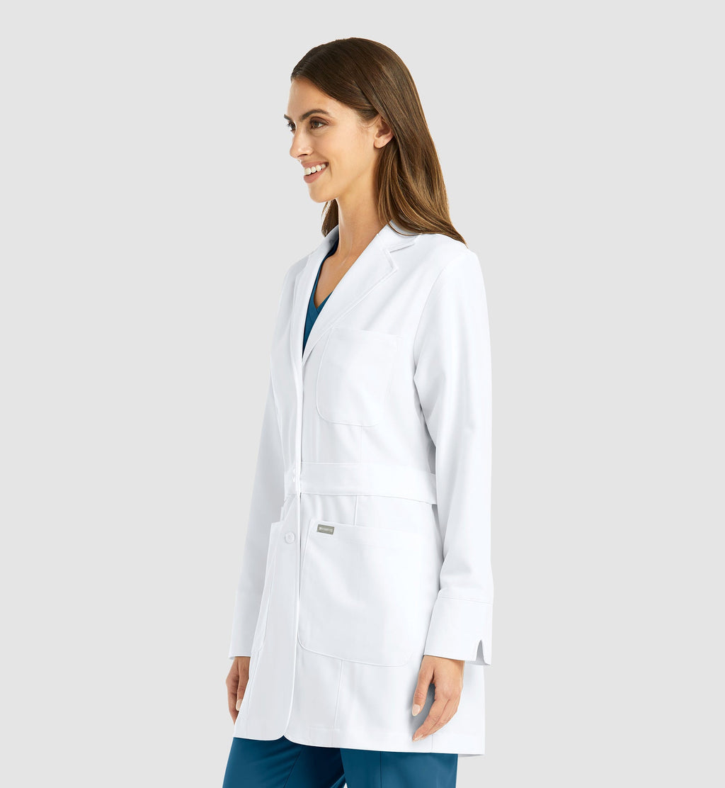 Momentum Lab Coats 5072 Women's Mid Length Lab Coat White