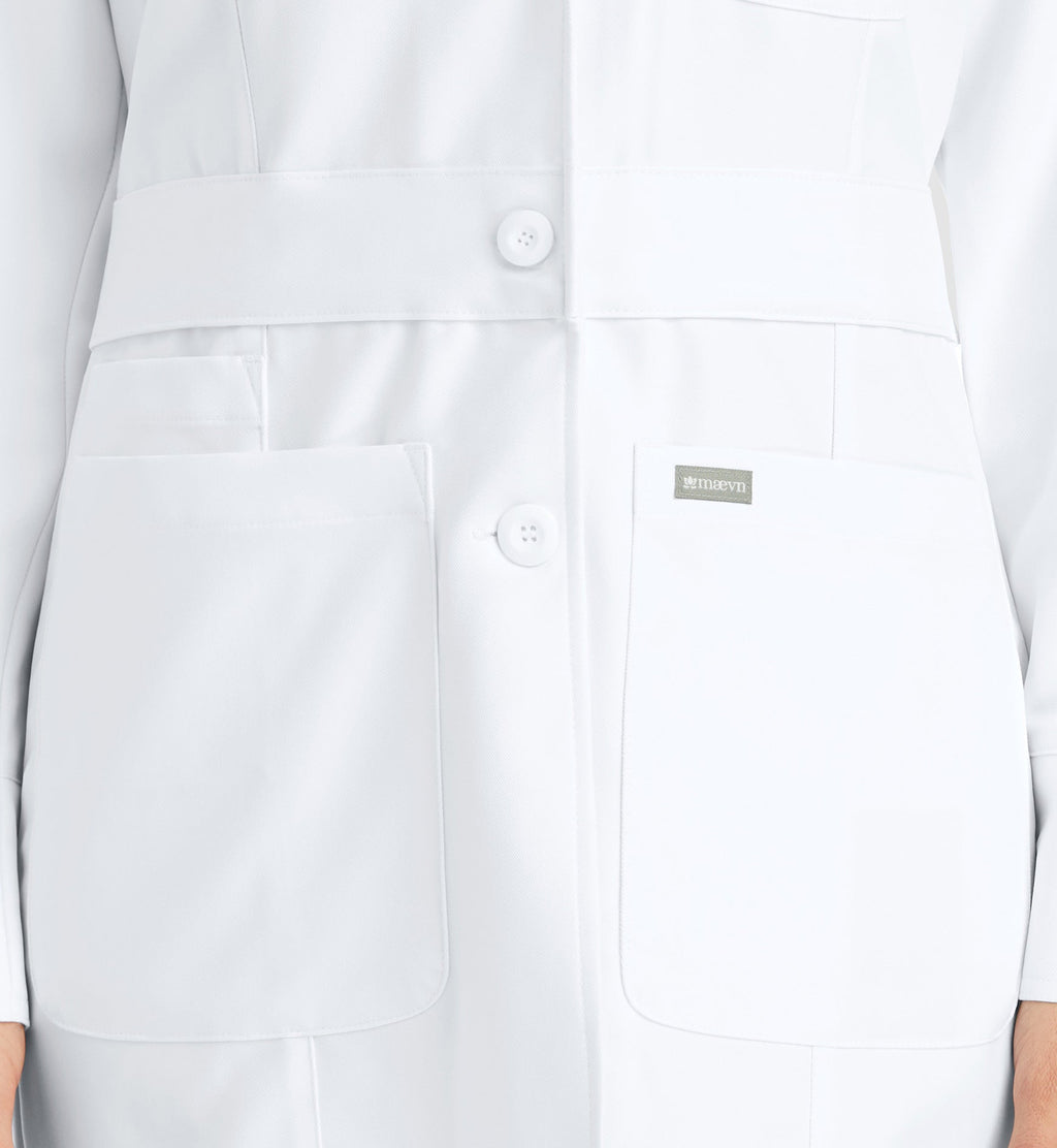 Momentum Lab Coats 5072 Women's Mid Length Lab Coat White
