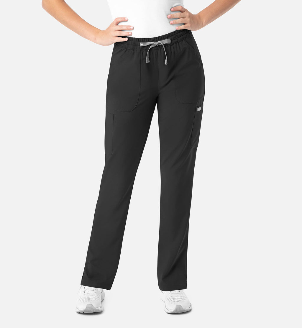 Momentum 5091 Women's Full Elastic Pull On Pants Black