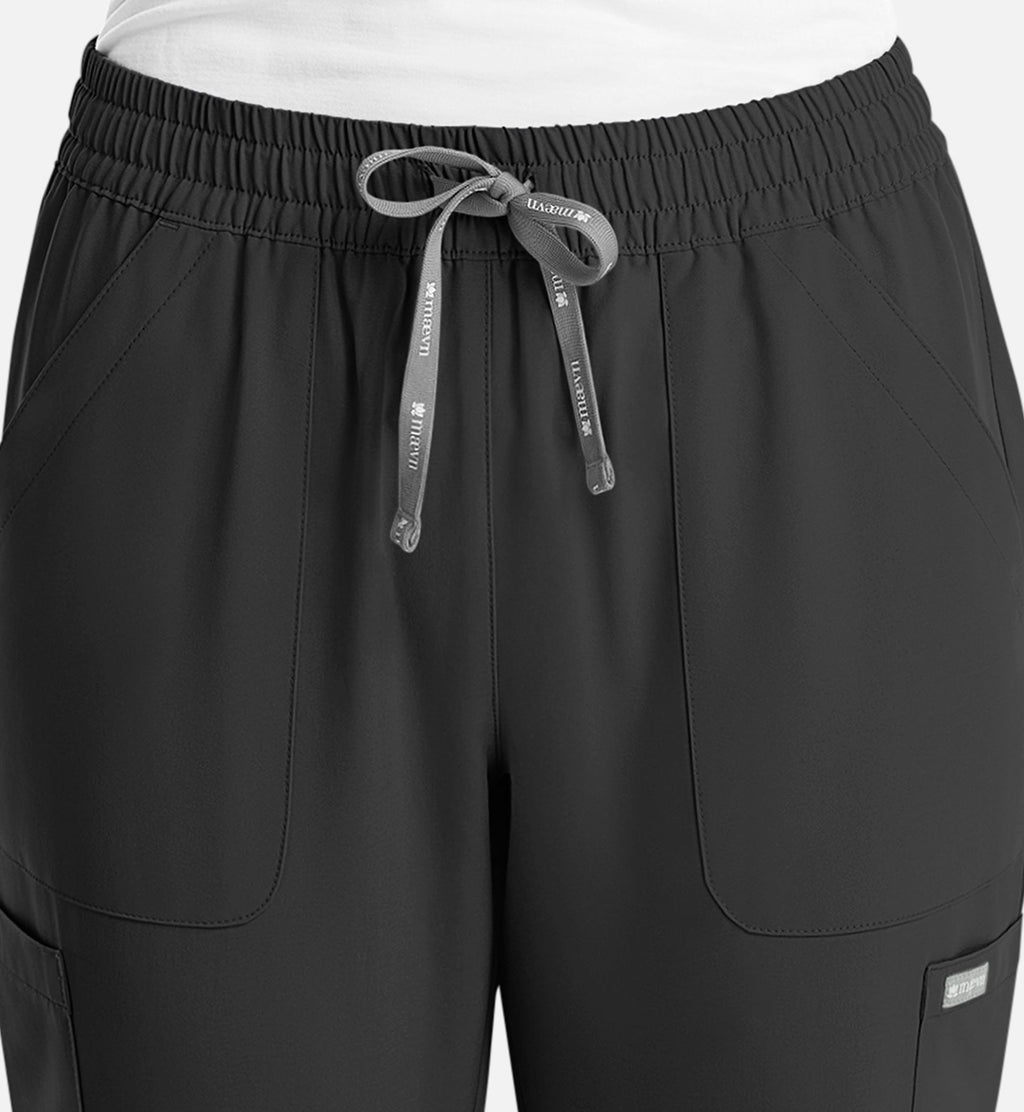 Momentum 5091 Women's Full Elastic Pull On Pants Black