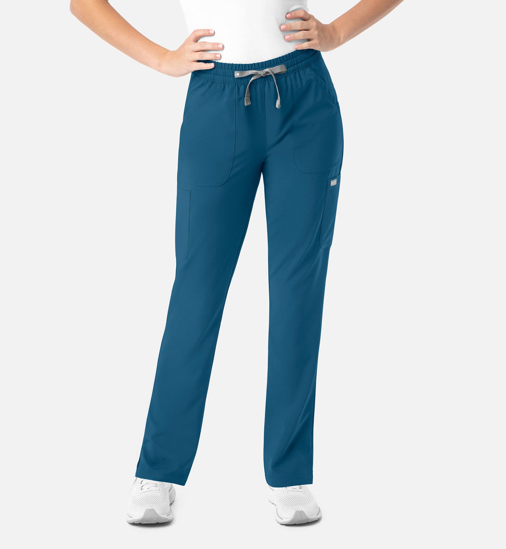 Momentum 5091 Women's Full Elastic Pull On Pants Caribbean Blue