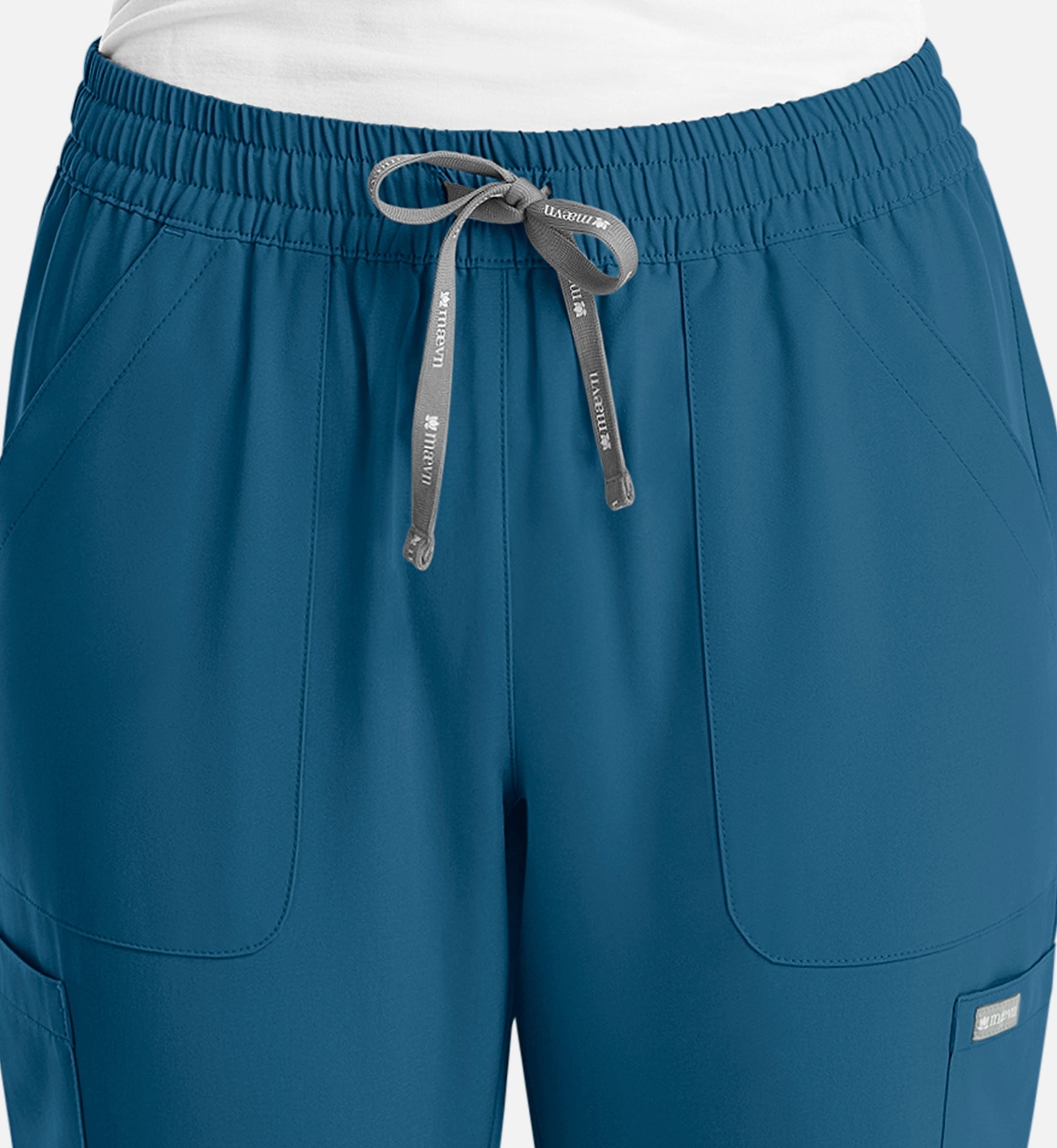 Momentum 5091 Women's Full Elastic Pull On Pants Caribbean Blue
