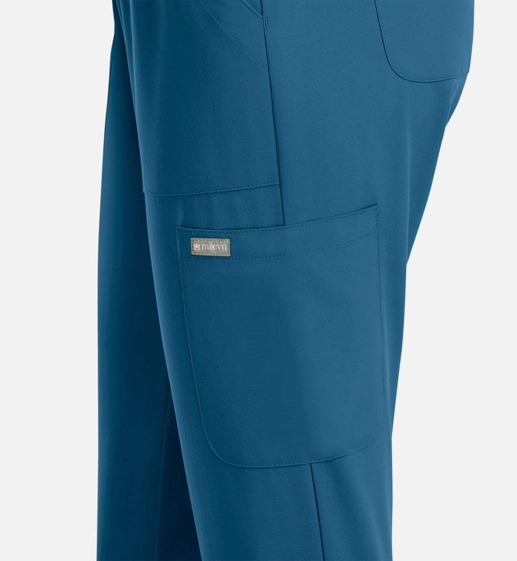 Momentum 5091 Women's Full Elastic Pull On Pants Caribbean Blue