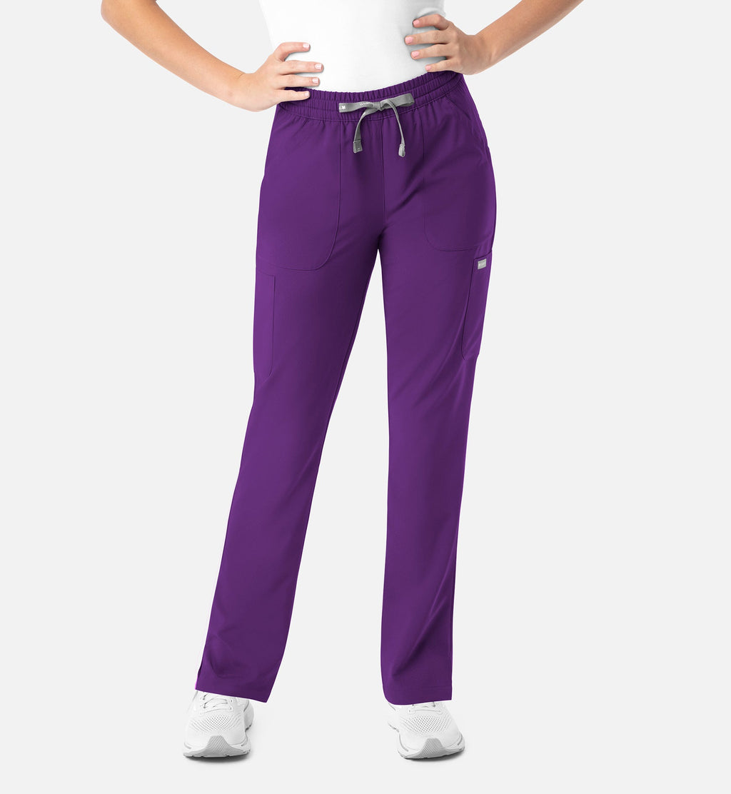 Momentum 5091 Women's Full Elastic Pull On Pants Eggplant