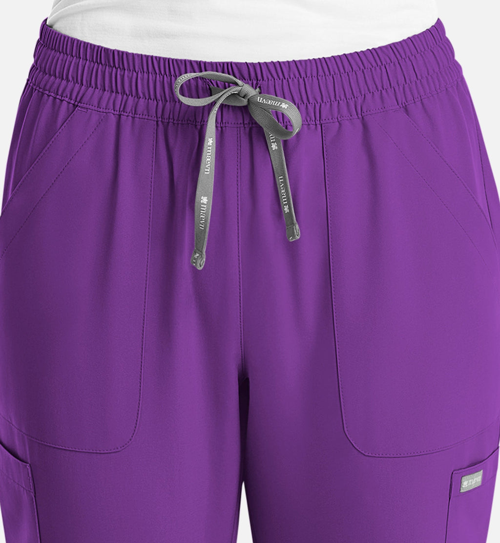Momentum 5091 Women's Full Elastic Pull On Pants Eggplant
