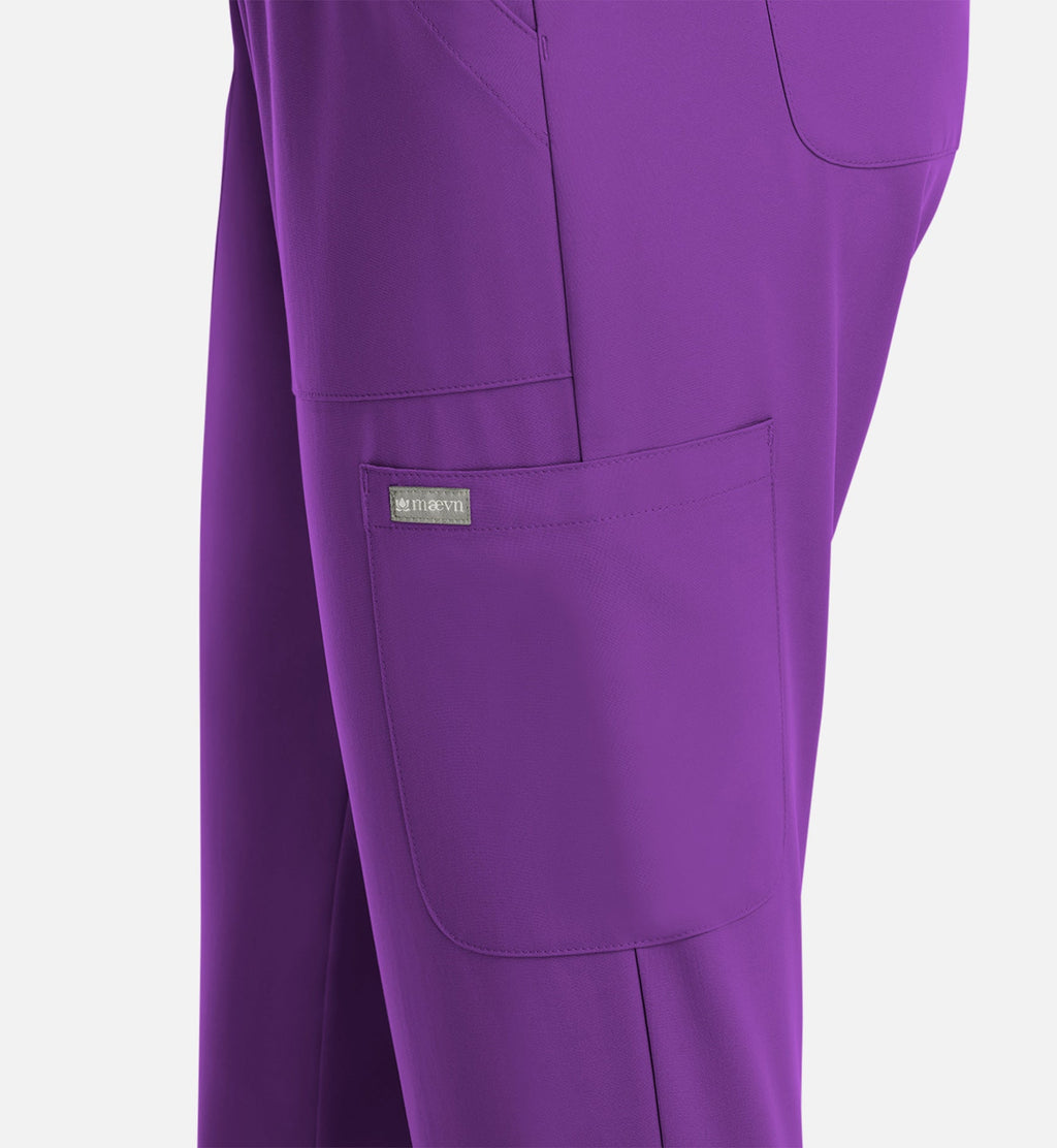 Momentum 5091 Women's Full Elastic Pull On Pants Eggplant