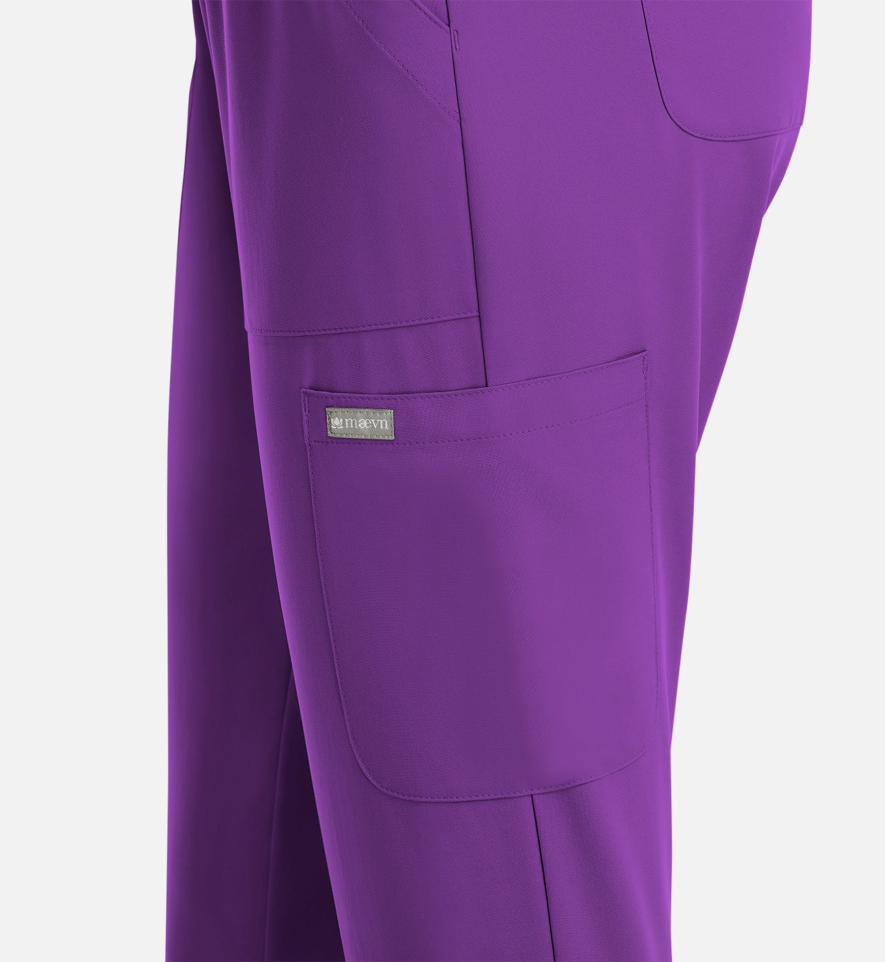 Momentum 5091 Women's Full Elastic Pull On Pants Eggplant