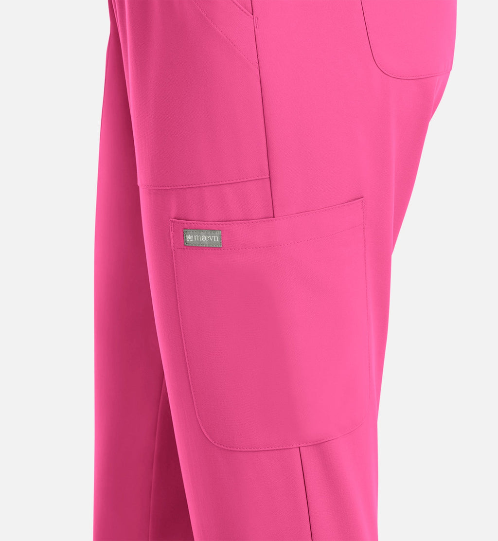 Momentum 5091 Women's Full Elastic Pull On Pants Hot Pink