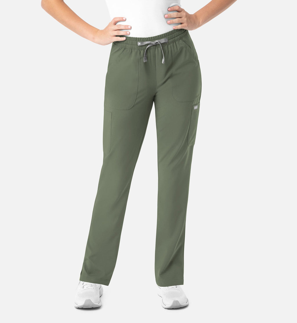 Momentum 5091 Women's Full Elastic Pull On Pants Olive