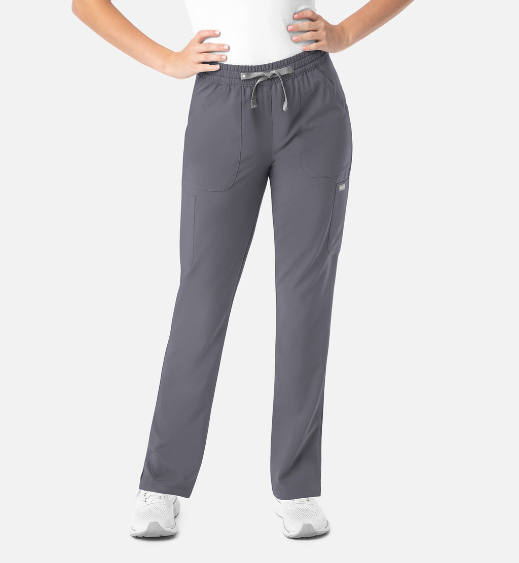 Momentum 5091 Women's Full Elastic Pull On Pants Pewter
