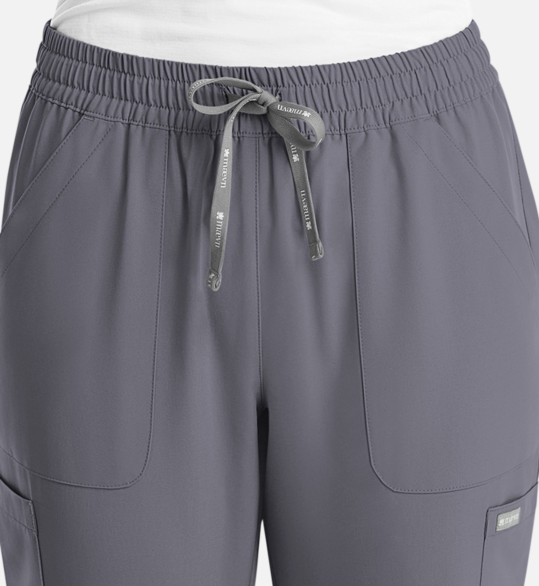 Momentum 5091 Women's Full Elastic Pull On Pants Pewter