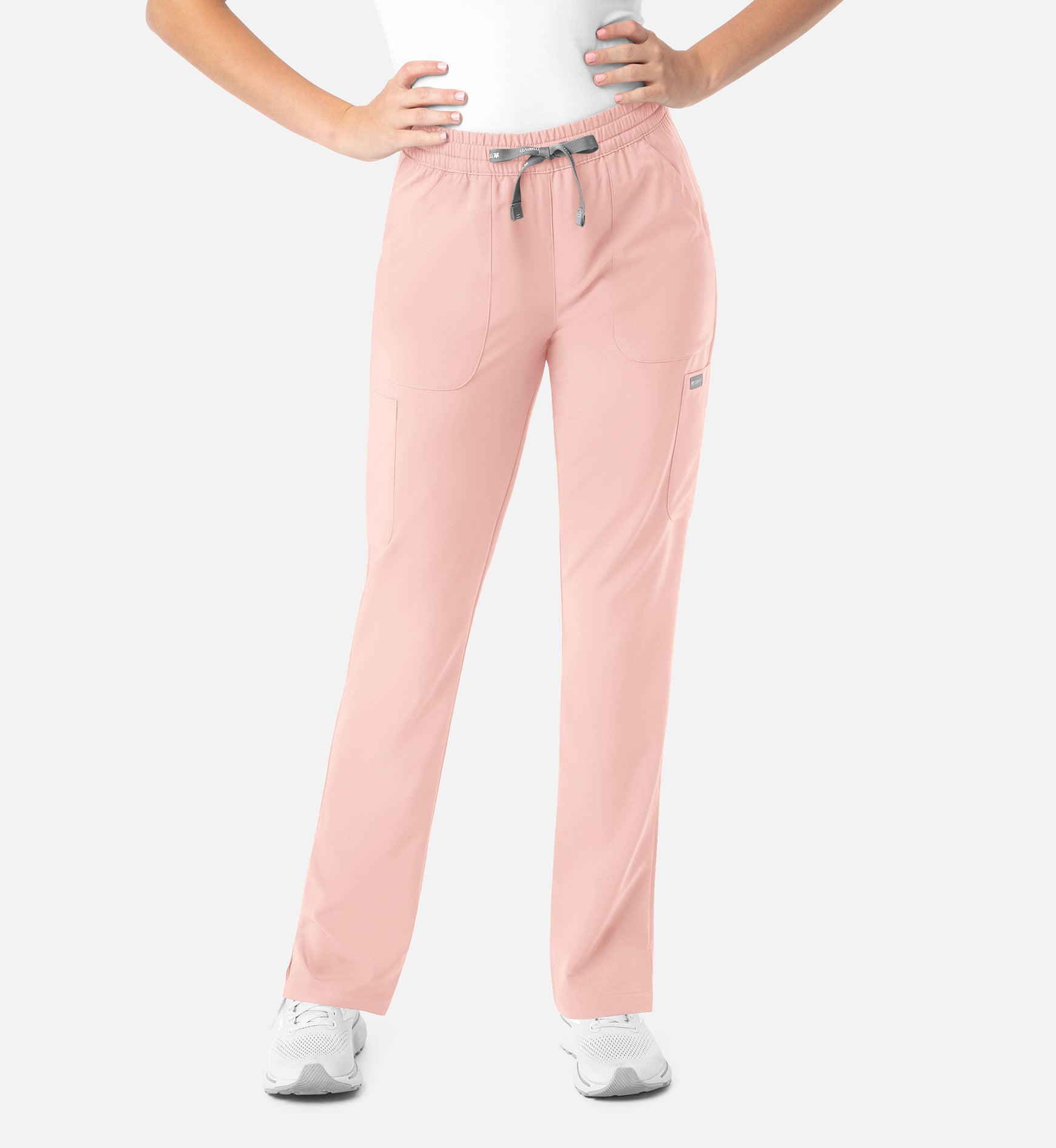 Momentum 5091 Womens Full Elastic Pull on Pant Pink Grapefruit