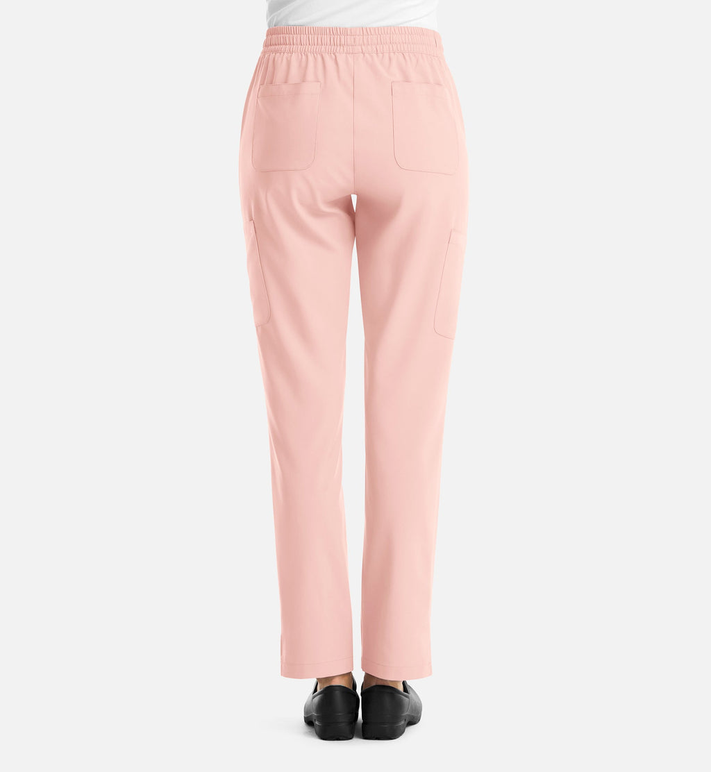 Momentum 5091 Womens Full Elastic Pull on Pant Pink Grapefruit