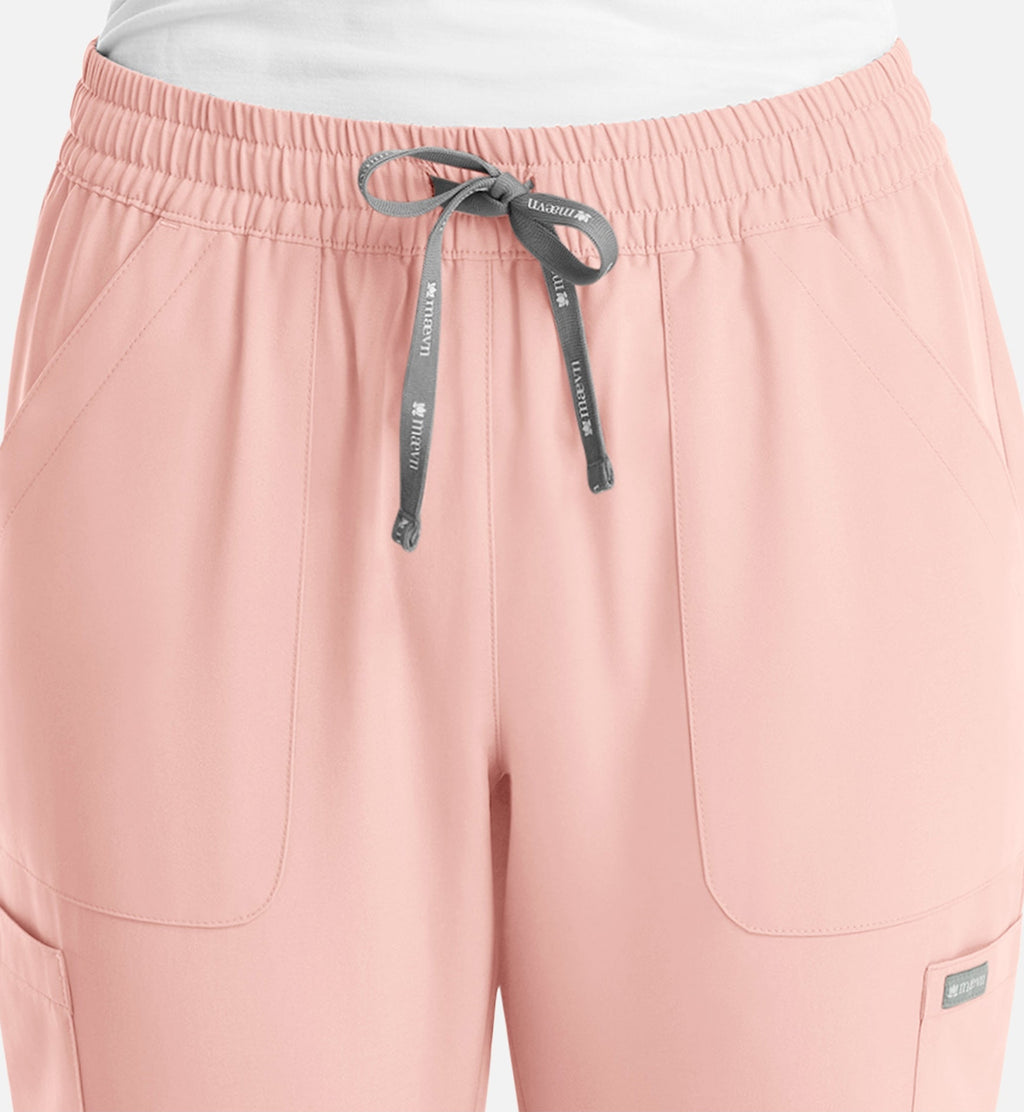 Momentum 5091 Womens Full Elastic Pull on Pant Pink Grapefruit