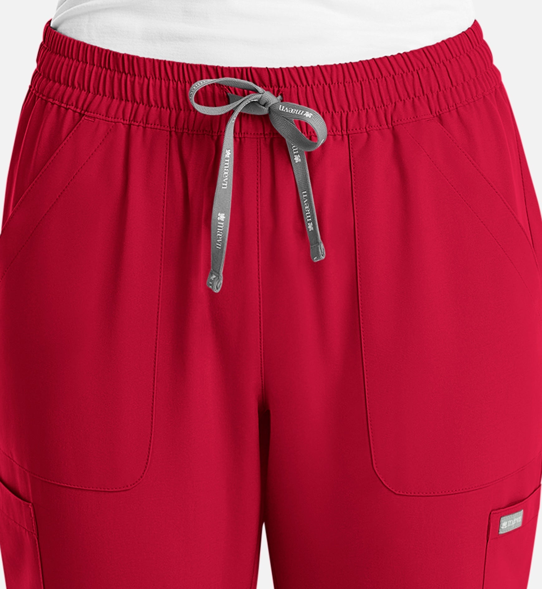 Momentum 5091 Women's Full Elastic Pull On Pants Red