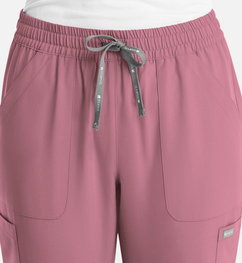 Momentum 5091 Women's Full Elastic Pull On Pants Rose