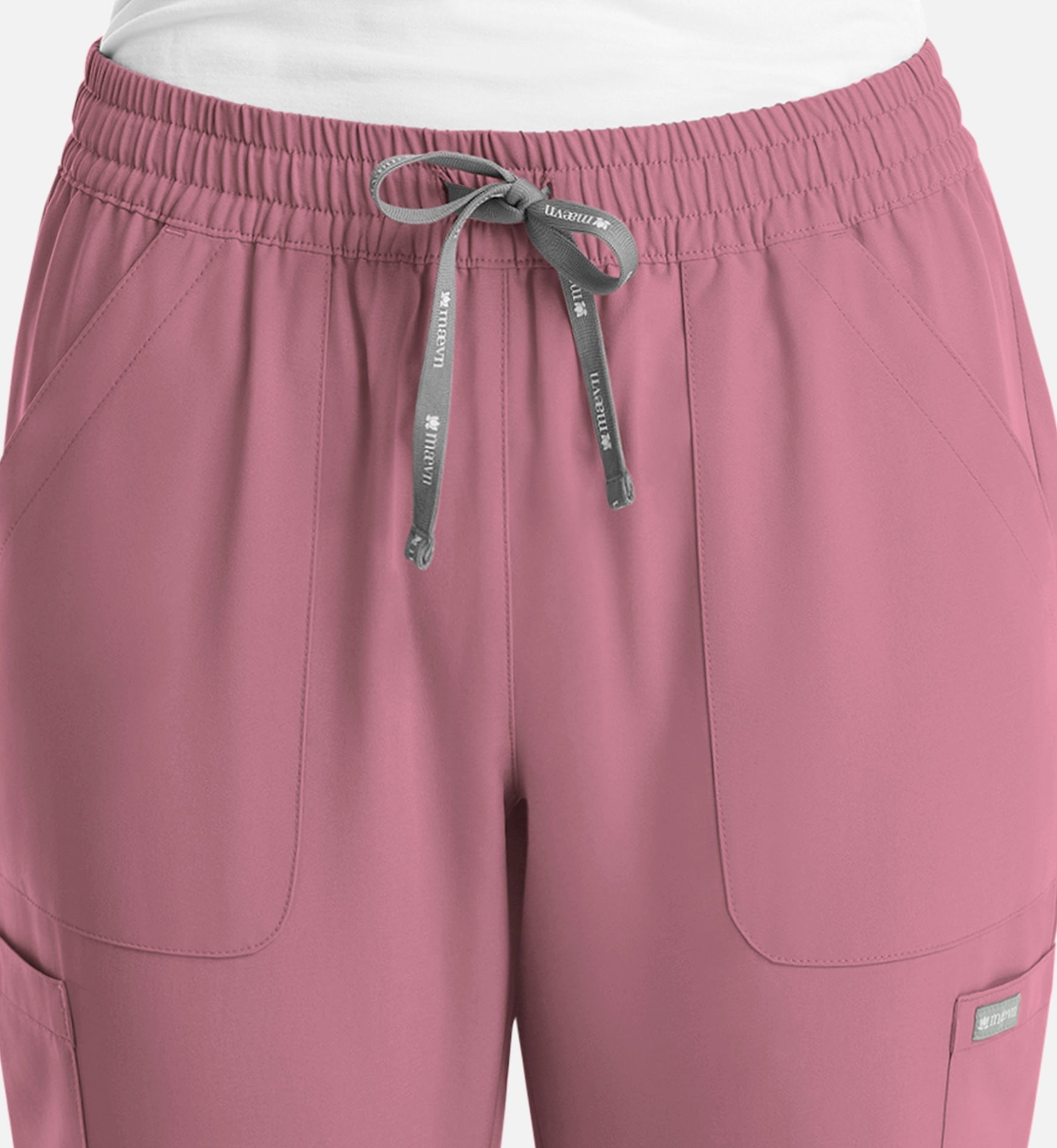 Momentum 5091 Women's Full Elastic Pull On Pants Rose