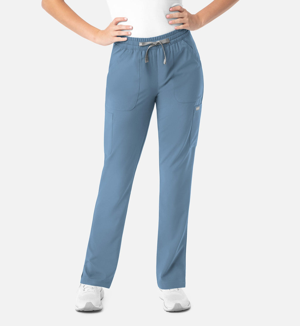 Momentum 5091 Womens Full Elastic Pull on Pant Slate Blue