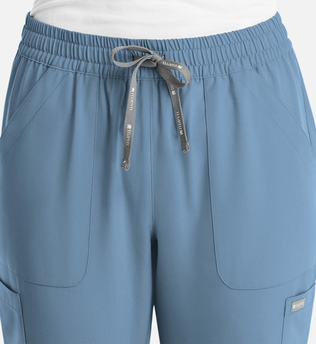 Momentum 5091 Womens Full Elastic Pull on Pant Slate Blue