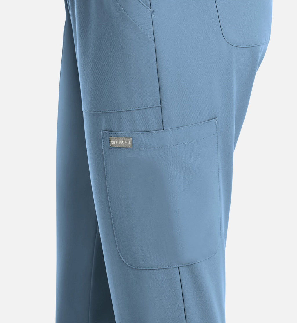 Momentum 5091 Womens Full Elastic Pull on Pant Slate Blue