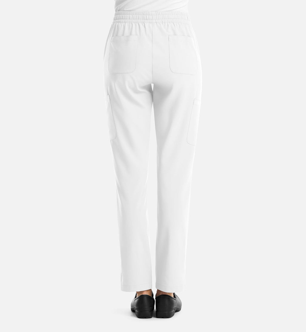 Momentum 5091 Women's Full Elastic Pull On Pants White