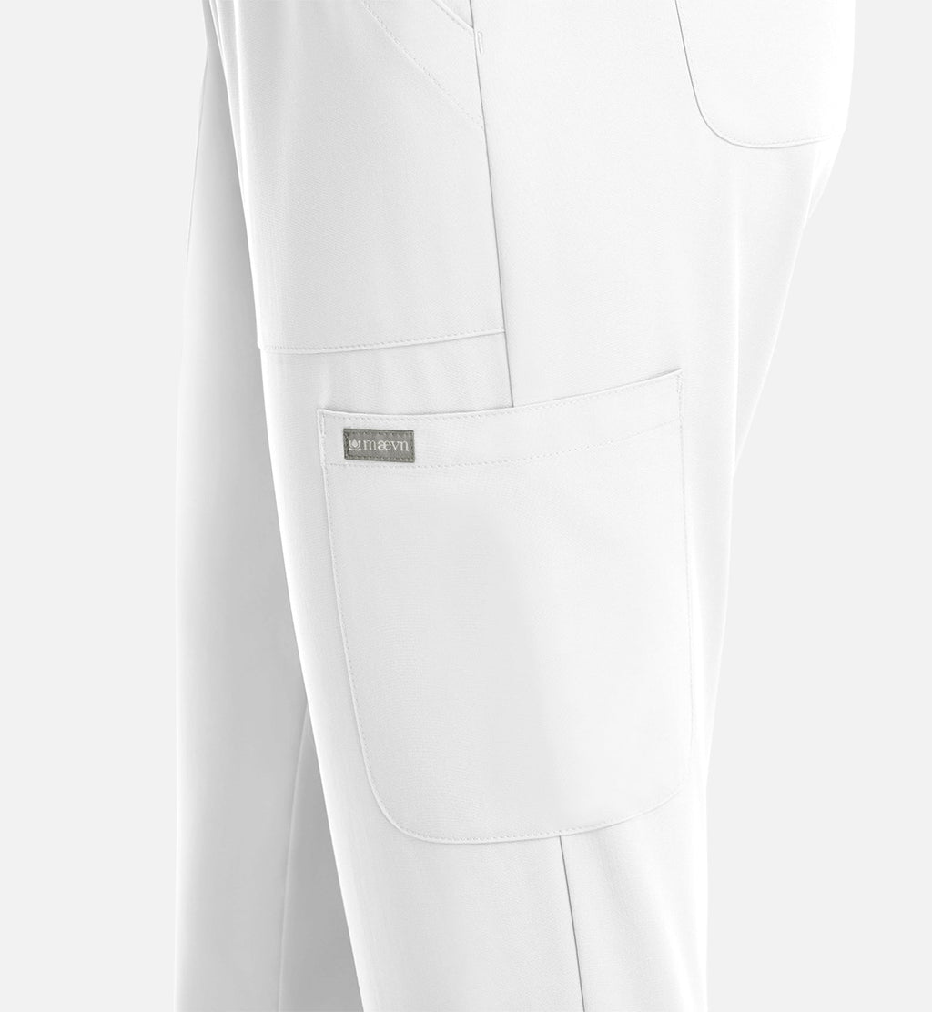 Momentum 5091 Women's Full Elastic Pull On Pants White