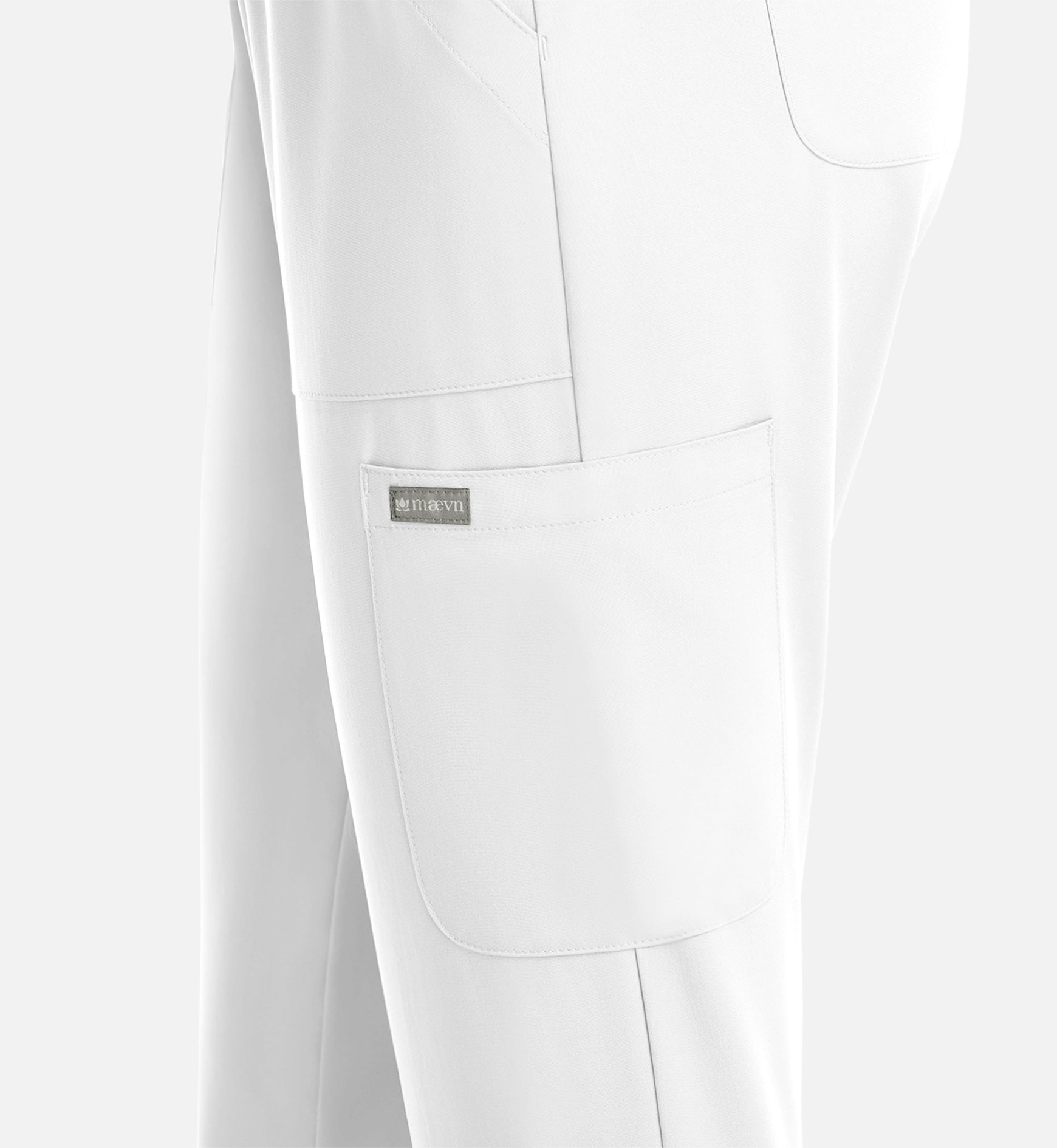 Momentum 5091 Women's Full Elastic Pull On Pants White