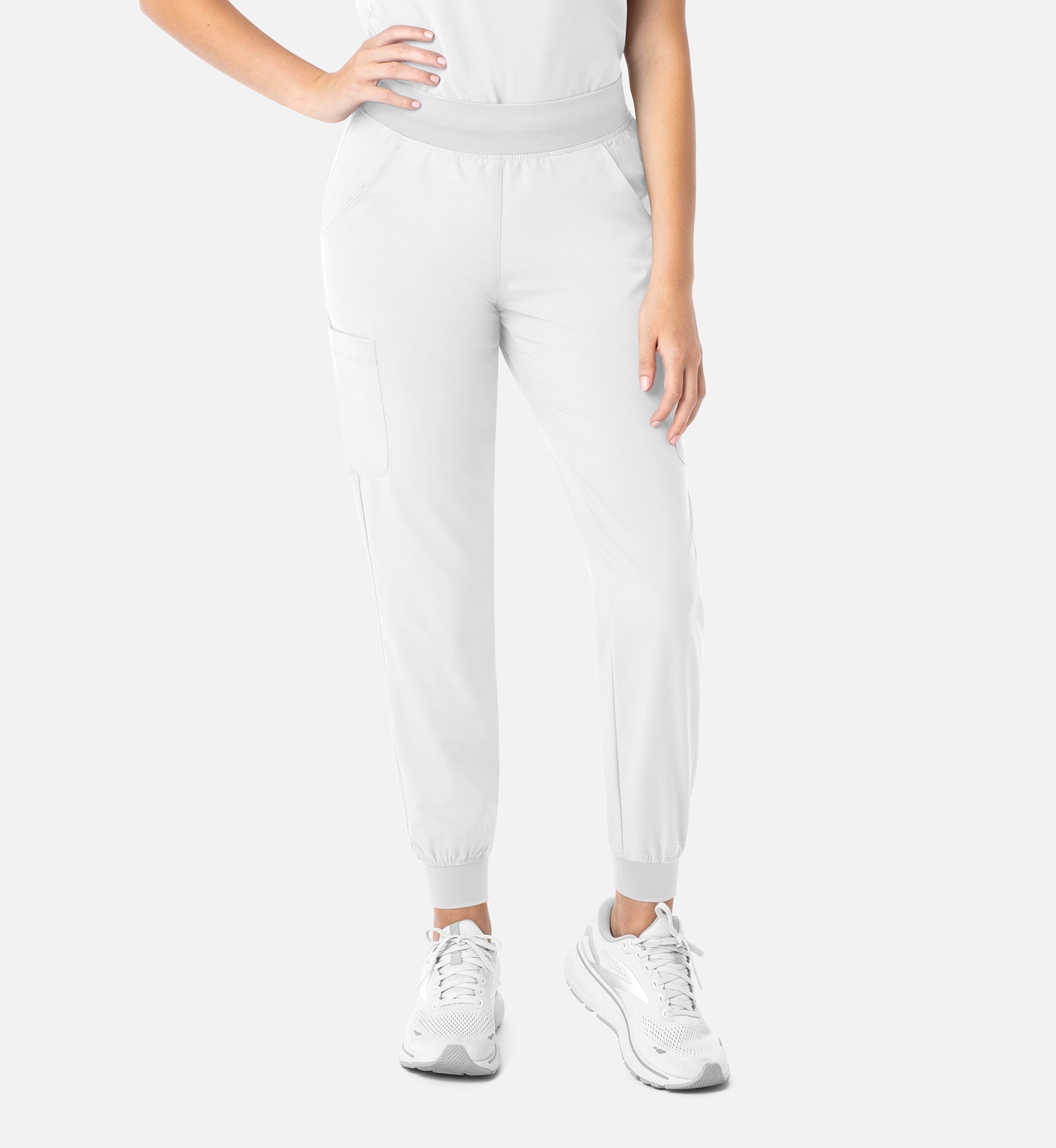 Momentum 5092 Women's Yoga Waist Jogger White