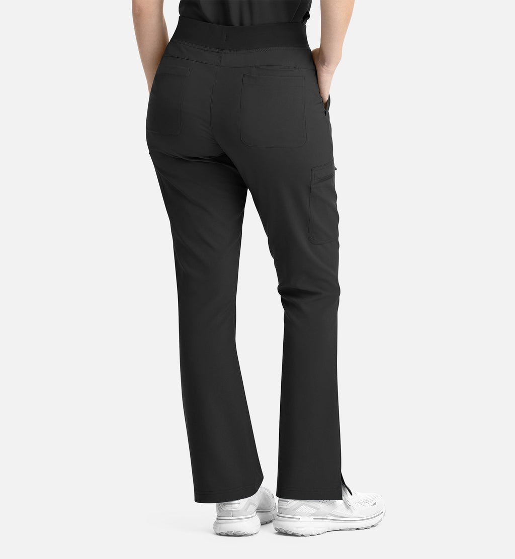 Momentum 5093 Women's Full Elastic Band Flare Leg Pants Black