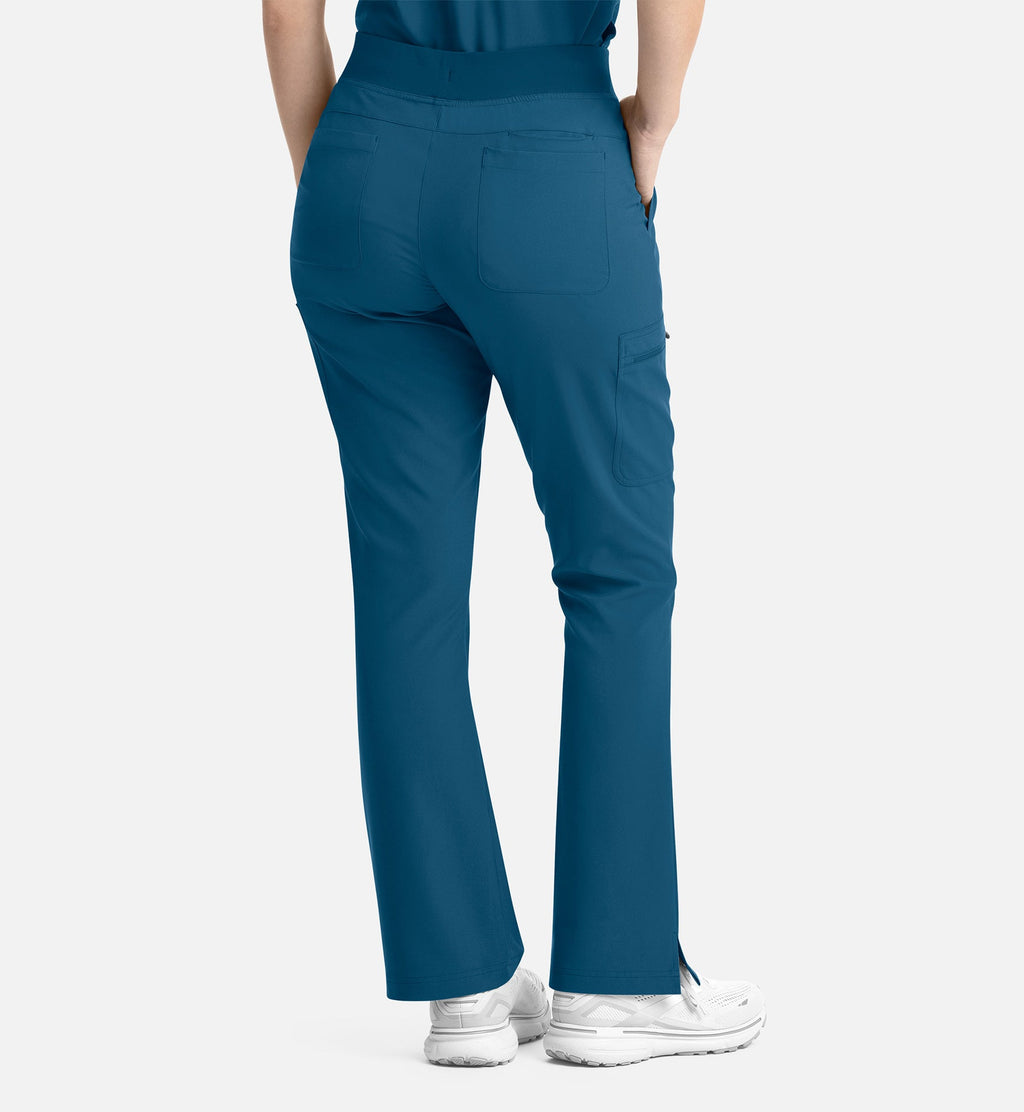 Momentum 5093 Women’s Full Elastic Band Flare Leg Pant Caribbean Blue