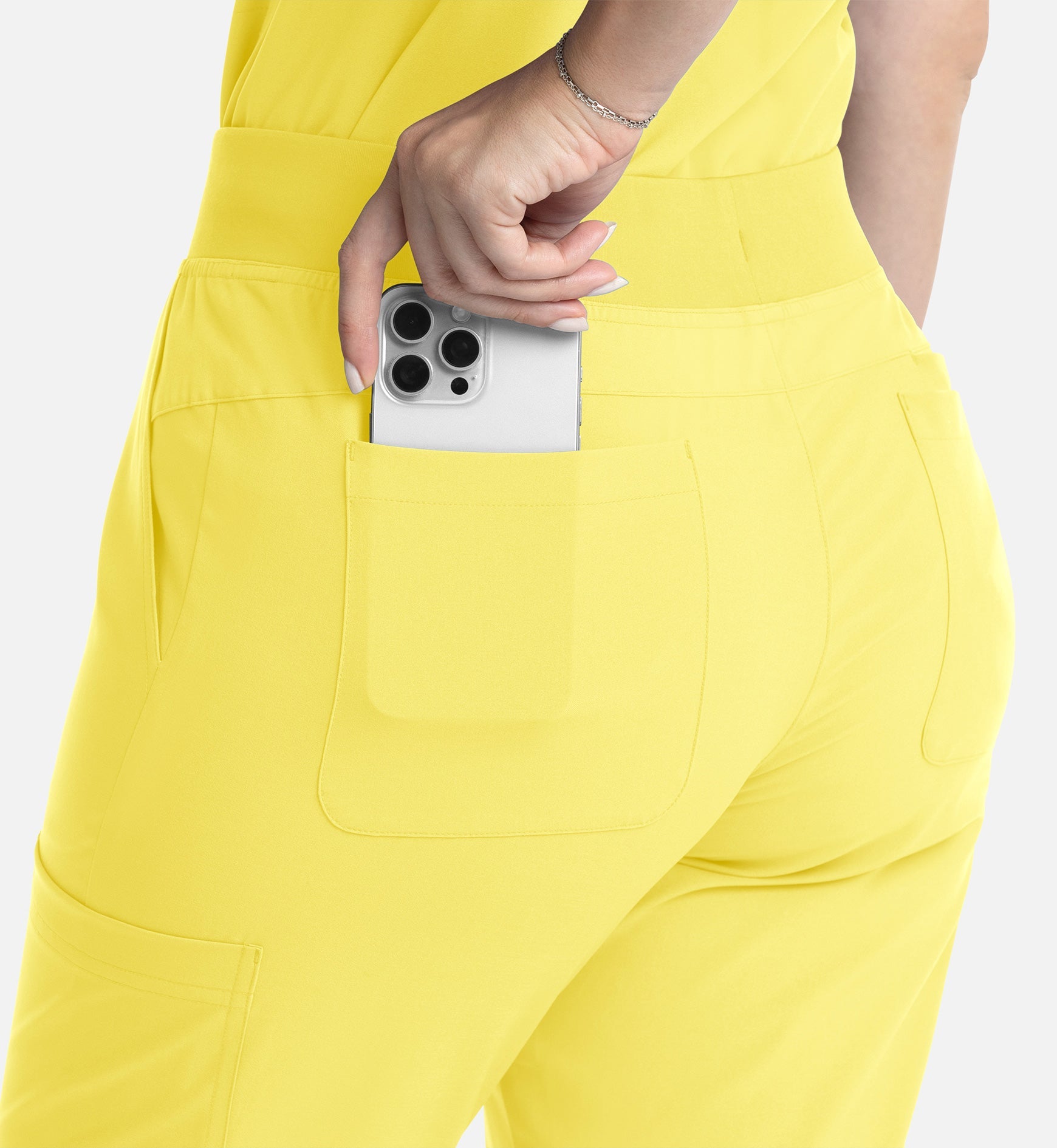 Momentum 5093 Women’s Full Elastic Band Flare Leg Pant Lemon Drop