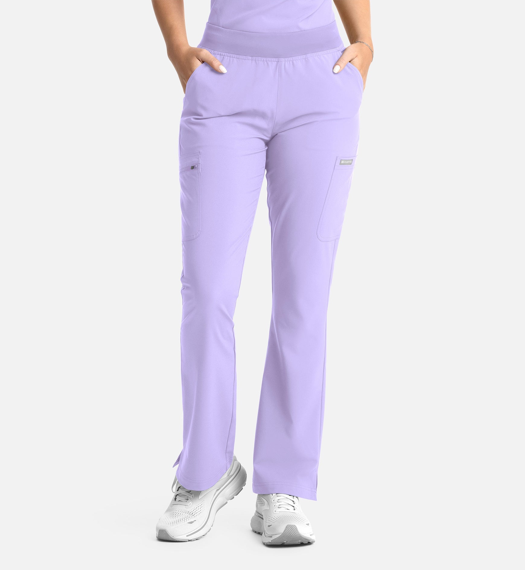 Momentum 5093 Women's Full Elastic Band Flare Leg Pants Lavender
