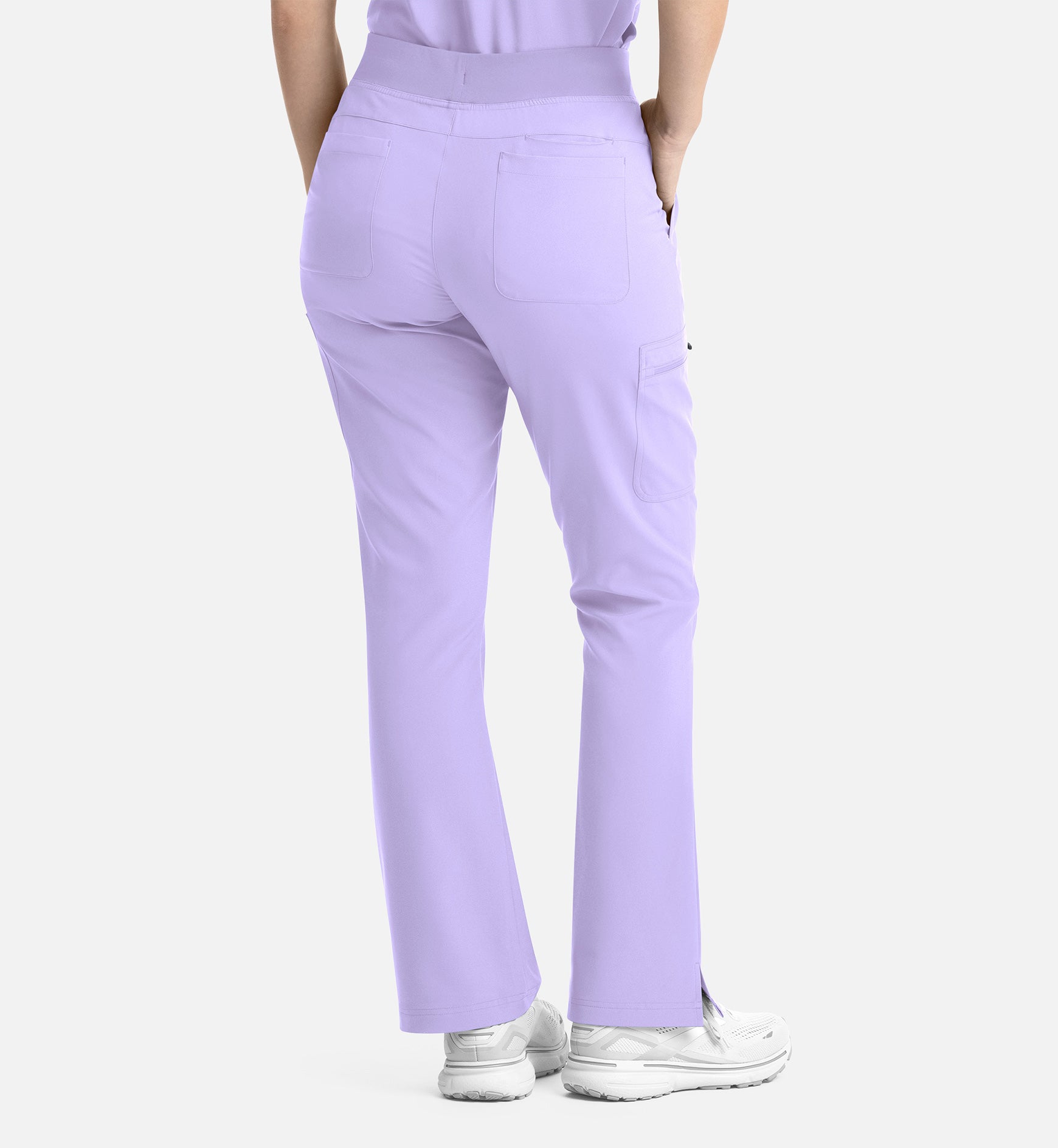 Momentum 5093 Women's Full Elastic Band Flare Leg Pants Lavender