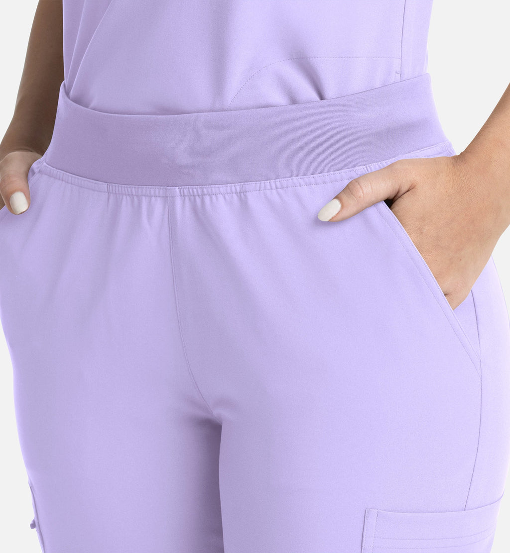 Momentum 5093 Women's Full Elastic Band Flare Leg Pants Lavender