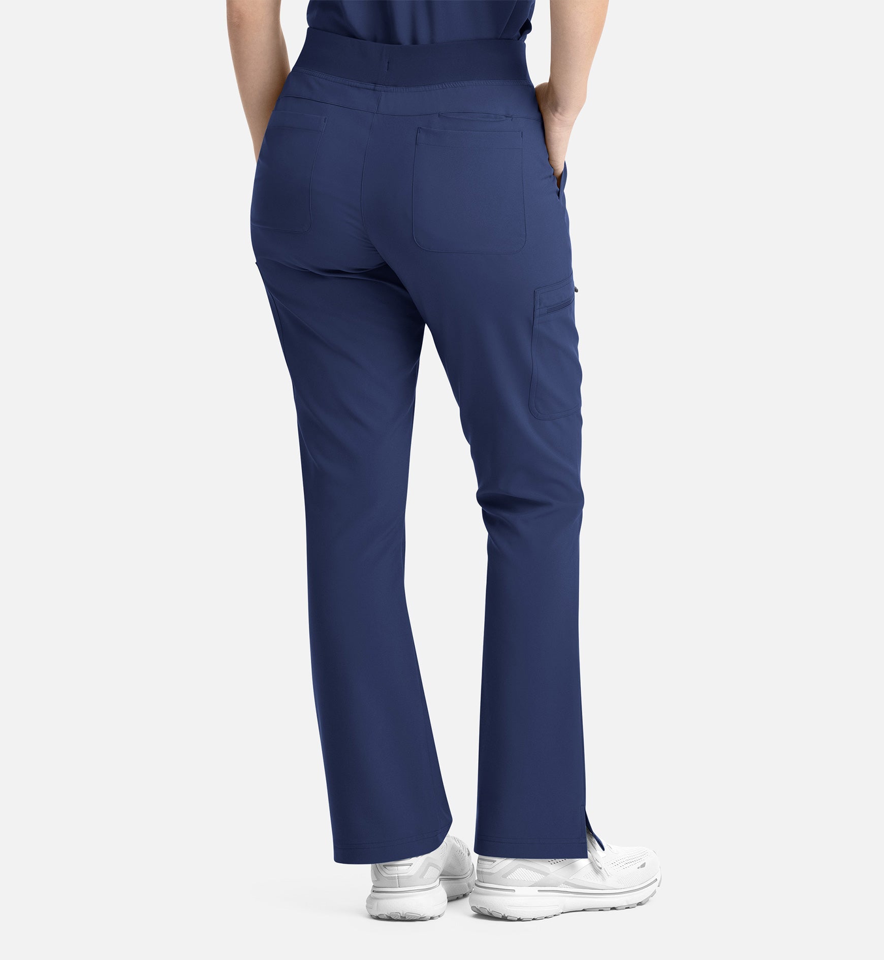 Momentum 5093 Women's Full Elastic Band Flare Leg Pants Navy