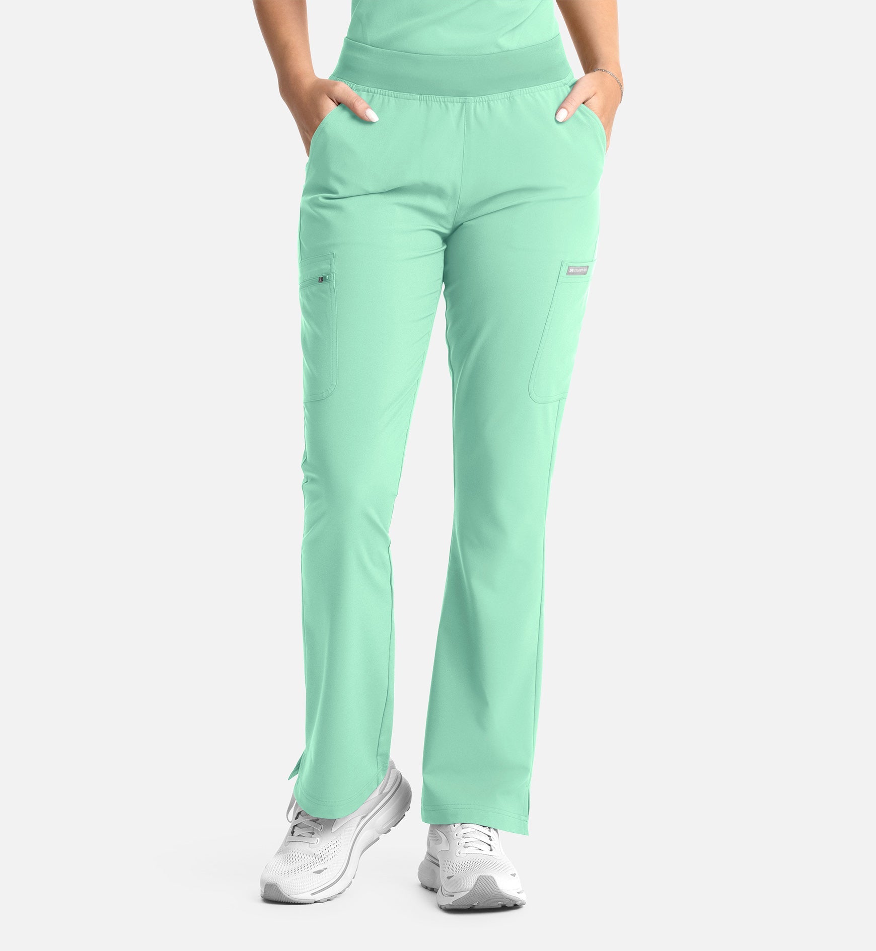 Momentum 5093 Women's Full Elastic Band Flare Leg Pants Opal