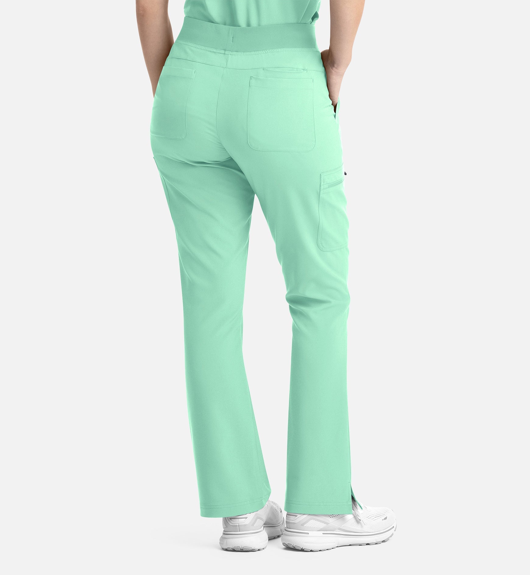 Momentum 5093 Women's Full Elastic Band Flare Leg Pants Opal