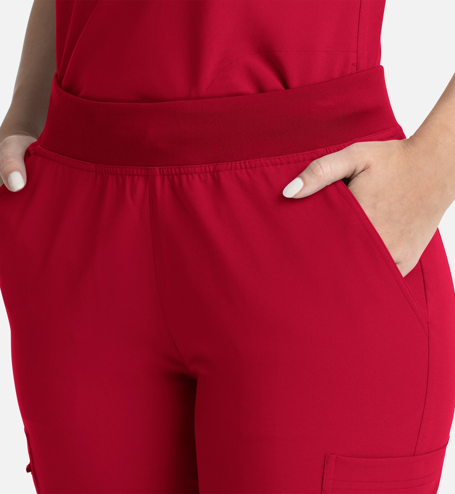 Momentum 5093 Women’s Full Elastic Band Flare Leg Pant Red