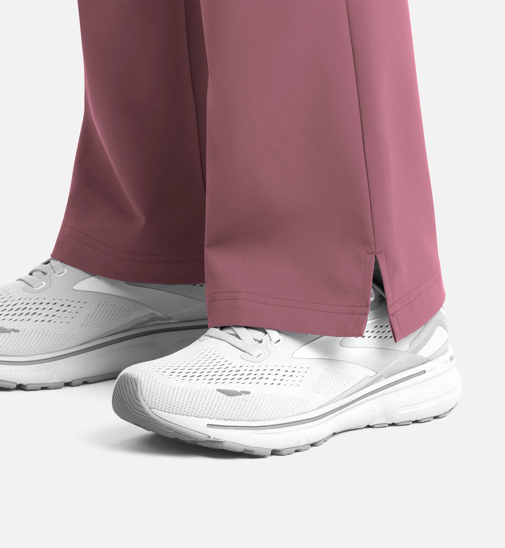 Momentum 5093 Women's Full Elastic Band Flare Leg Pants Rose