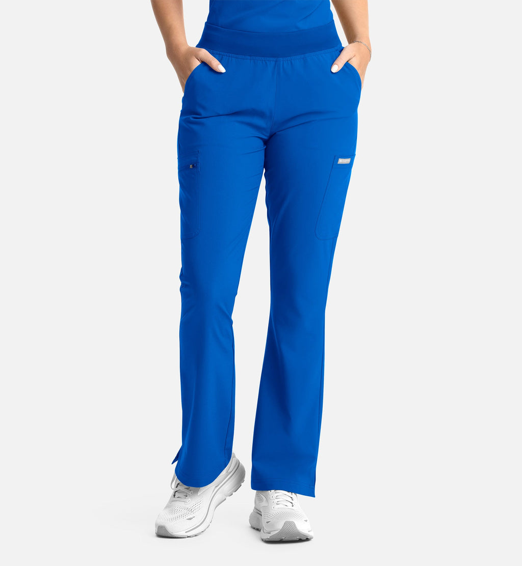 Momentum 5093 Women's Full Elastic Band Flare Leg Pants Royal Blue