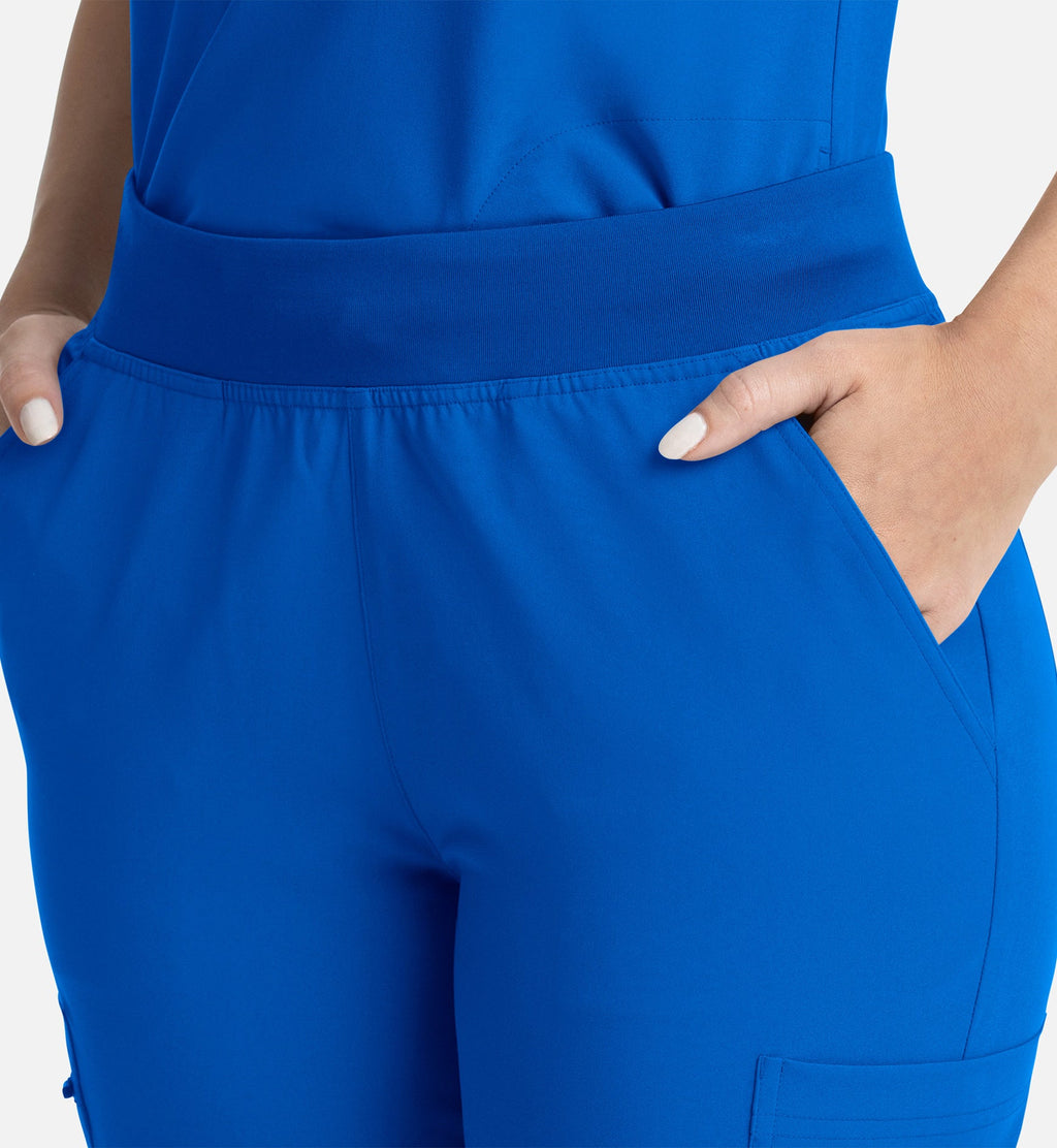 Momentum 5093 Women's Full Elastic Band Flare Leg Pants Royal Blue