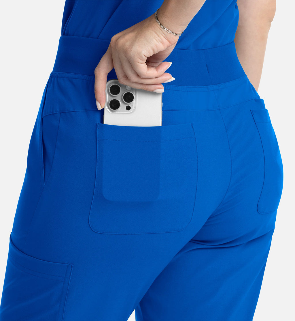 Momentum 5093 Women's Full Elastic Band Flare Leg Pants Royal Blue