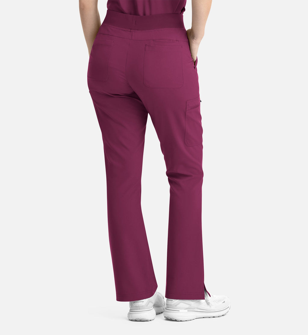 Momentum 5093 Women's Full Elastic Band Flare Leg Pants Wine