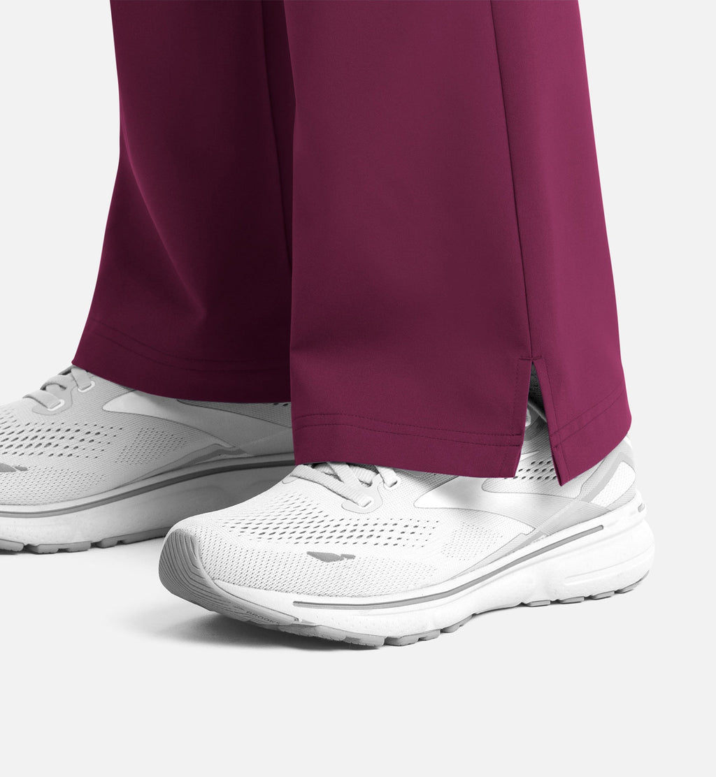 Momentum 5093 Women's Full Elastic Band Flare Leg Pants Wine