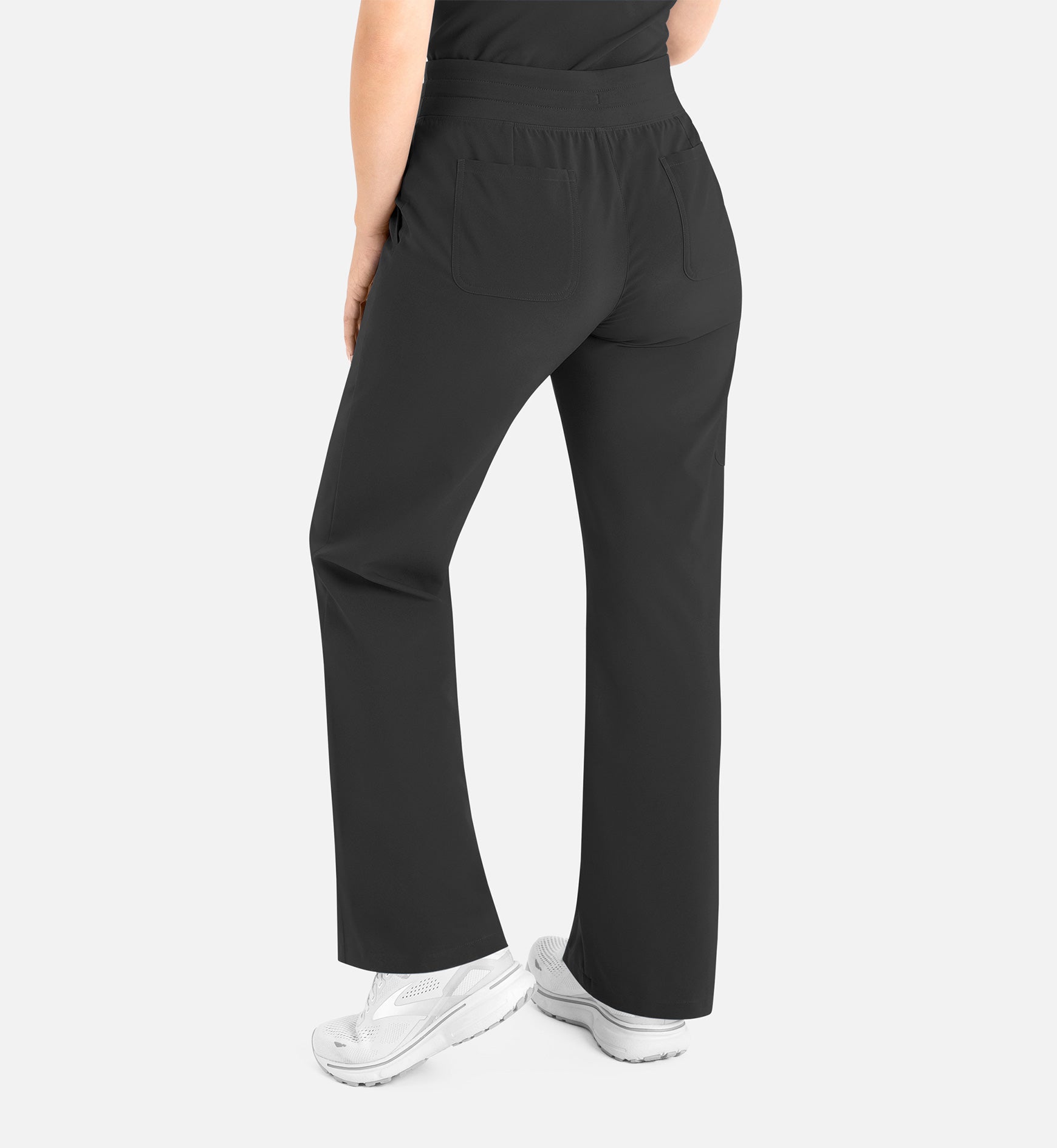 Momentum 5094 Women’s High Waist Full Elastic Wide Leg Pant Black