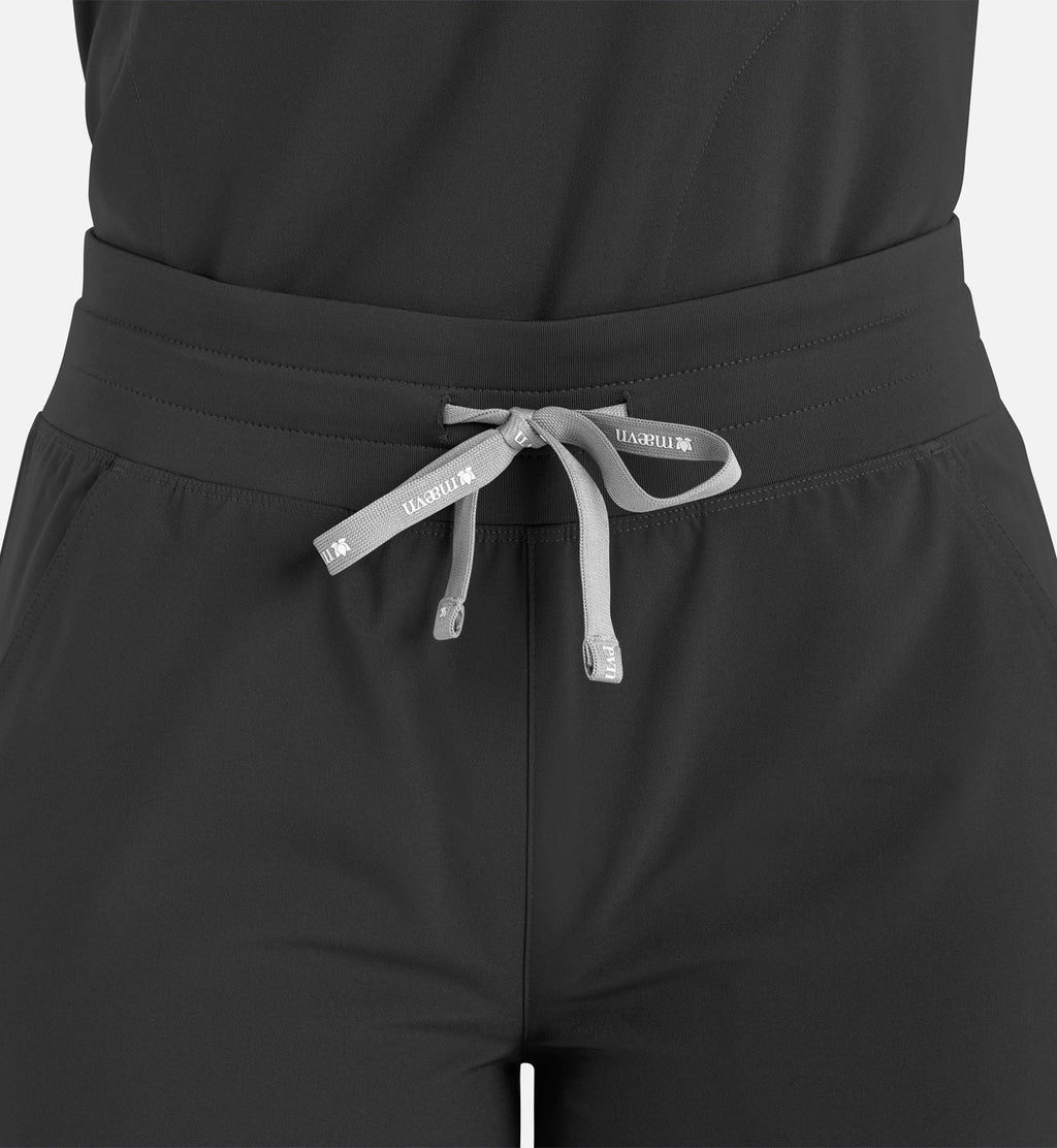 Momentum 5094 Women’s High Waist Full Elastic Wide Leg Pant Black