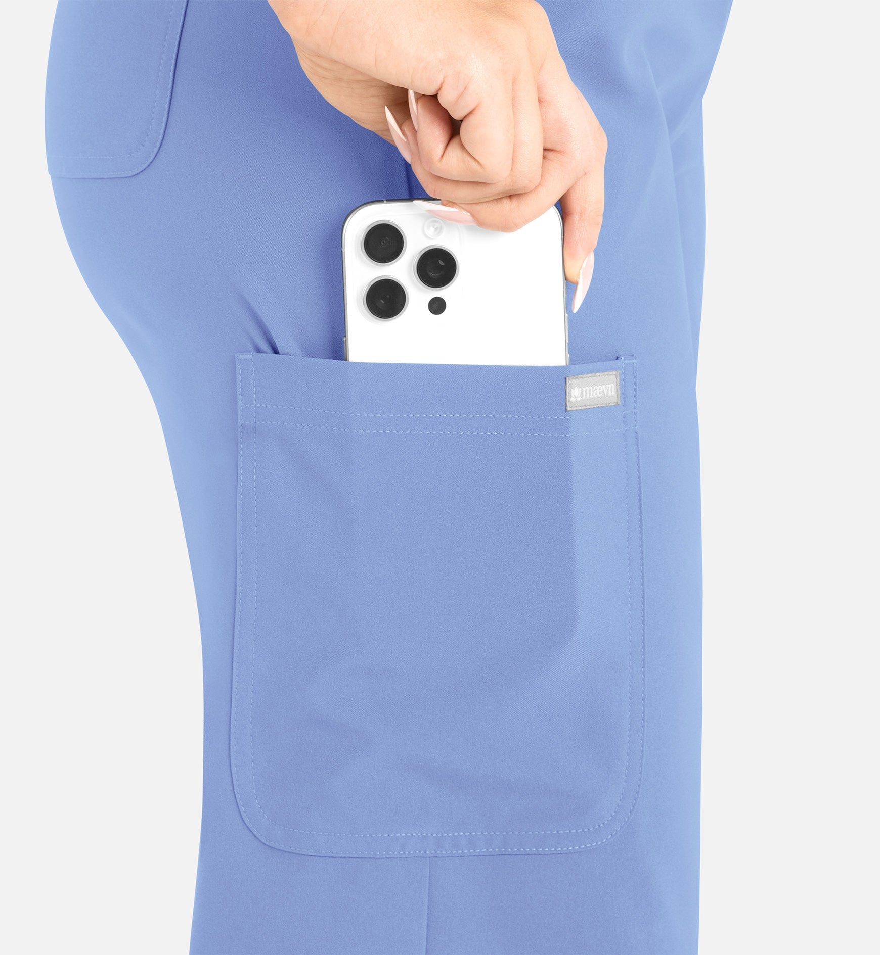 Momentum 5094 Women’s High Waist Full Elastic Wide Leg Pant Ceil Blue